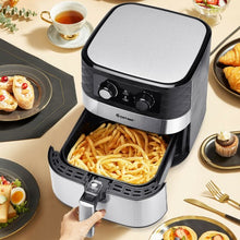 Load image into Gallery viewer, 1700W 5.3 QT Electric Hot Air Fryer w/Stainless steel & Non-Stick Fry Basket-BK