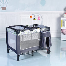 Load image into Gallery viewer, Foldable Travel Baby Crib Playpen Infant Bassinet Bed w/ Carry Bag-Gray