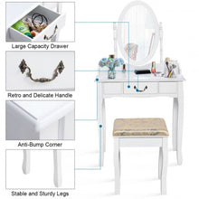 Load image into Gallery viewer, White Vanity Makeup Dressing Table with Rotating Mirror