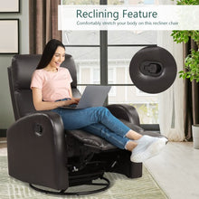 Load image into Gallery viewer, Recliner Chair Swivel Rocker Manual Single Sofa Lounger with Footrest-Brown