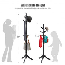 Load image into Gallery viewer, Adjustable Free Standing Wooden Coat Rack-Black