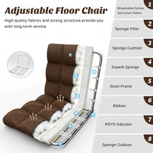 Load image into Gallery viewer, 14-Position Adjustable Folding Lazy Gaming Sofa-Coffee