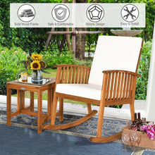 Load image into Gallery viewer, 2PCS Acacia Wood Patio Rocking Chair Table Set