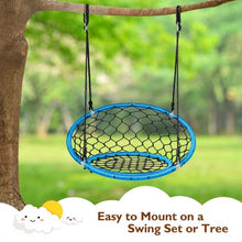 Load image into Gallery viewer, Net Hanging Swing Chair with Adjustable Hanging Ropes-Blue