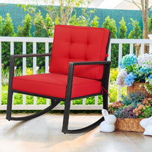 Load image into Gallery viewer, Patio Rattan Rocker Outdoor Glider Rocking Chair Cushion Lawn