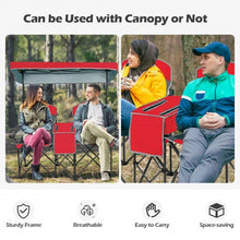 Load image into Gallery viewer, Portable Folding Camping Canopy Chairs w/ Cup Holder-Red