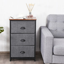 Load image into Gallery viewer, Nightstand Side Table Storage Tower Dresser Chest with 3 Drawers-Black