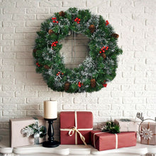 Load image into Gallery viewer, 24" Pre-lit Christmas Spruce Wreath with 8 Flash Modes