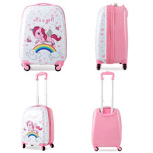 Load image into Gallery viewer, 2 Pcs Kids Luggage Set 12" Backpack and 16" Kid Carry on Suitcase with Wheels