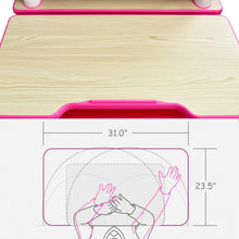 Load image into Gallery viewer, Height Adjustable Kids Desk and Chair Set-Pink