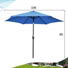 Load image into Gallery viewer, 10 ft Outdoor Market Patio Table Umbrella Push Button Tilt Crank Lift-Blue