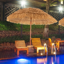 Load image into Gallery viewer, 6.5ft Portable Thatched Tiki Beach Umbrella with Adjustable Tilt for Poolside and Backyard