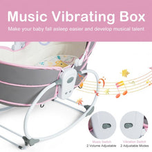 Load image into Gallery viewer, 5 in 1 Portable Baby Multi-Functional Crib with Canopy Toys-Pink