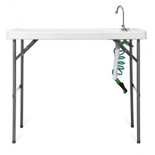 Load image into Gallery viewer, Folding Cleaning Sink Faucet Cutting Camping Table w/ Sprayer