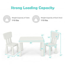 Load image into Gallery viewer, 3-Piece Toddler Multi Activity Play Dining Study Kids Table and Chair Set-White