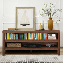 Load image into Gallery viewer, 3-Tier TV Stand Console Cabinet for TV's up to 45" with Storage Shelves-Walnut