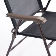 Load image into Gallery viewer, Set of 2 Patio Folding Sling Back Camping Deck Chairs-Black