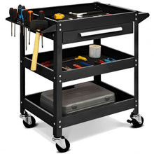 Load image into Gallery viewer, Rolling Tool Cart Mechanic Cabinet Storage ToolBox Organizer with Drawer-Black