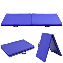 Load image into Gallery viewer, 6� x 24" x 1.5'' Thick Two Folding Panel Gymnastics Mat-Blue