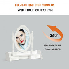 Load image into Gallery viewer, Vanity Table Set with Oval Mirror and 4 Drawers-White
