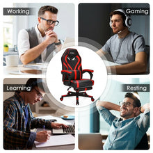 Load image into Gallery viewer, Computer Massage Gaming Recliner Chair with Footrest-Red