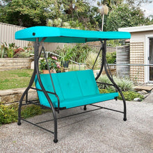 Load image into Gallery viewer, 3 Seats Converting Outdoor Swing Canopy Hammock w/Adjustable Tilt Canopy