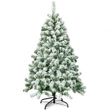 Load image into Gallery viewer, 4.5 ft Snow Flocked Artificial Christmas Tree with 400 Tips and Foldable Base