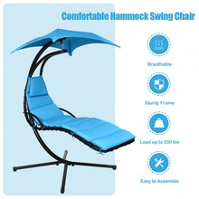 Load image into Gallery viewer, Hanging Stand Chaise Lounger Swing Chair w/ Pillow-Blue