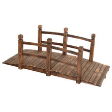 Load image into Gallery viewer, 5' Wooden Garden Bridge Arc Stained Finish Footbridge Decorative