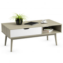 Load image into Gallery viewer, Coffee Cocktail Accent Table with Drawer and Storage Shelf-Gray