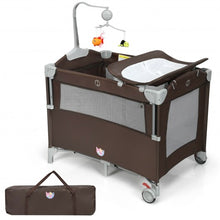 Load image into Gallery viewer, 5-in-1 Portable Baby Beside Sleeper Bassinet Crib Playard w/ Diaper Changer