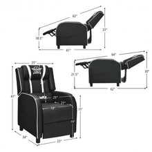 Load image into Gallery viewer, Massage Racing Gaming Single Recliner Chair-White