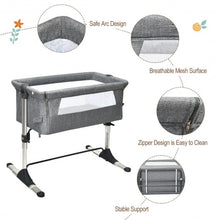 Load image into Gallery viewer, Portable Infant Travel Bassinet Crib with Carrying Bag-Gray