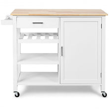 Load image into Gallery viewer, 4-Tier Wood Drawer Kitchen Cart with Storage Shelf and Casters