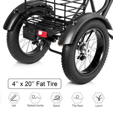 Load image into Gallery viewer, 500 W Electric Adults Tricycle with 20" Fat Tire and Lithium Battery