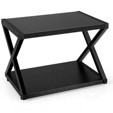 Load image into Gallery viewer, Desktop Printer Stand 2 Tiers Storage Shelves with Anti-Skid Pads Black