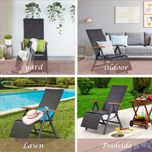Load image into Gallery viewer, Garden Folding Rattan Aluminum Recliner Chair