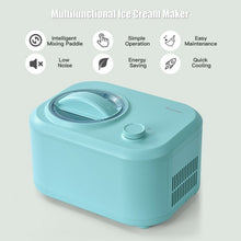 Load image into Gallery viewer, 1.1 QT Ice Cream Maker Automatic Frozen Dessert Machine with Spoon-Green
