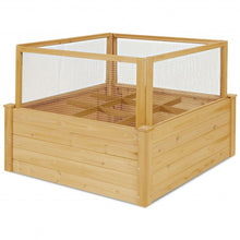 Load image into Gallery viewer, Wooden Raised Garden Box with 9 Grids and Critter Guard Fence