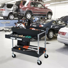 Load image into Gallery viewer, 2-Shelf Heavy Duty Tool Cart Service Cart with Lock Drawer & Wheels