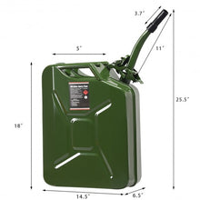 Load image into Gallery viewer, 5 Gallon Steel Gas 20 L Jerry Fuel Can-Green