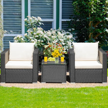 Load image into Gallery viewer, 3 Pcs Patio wicker Furniture Set-White