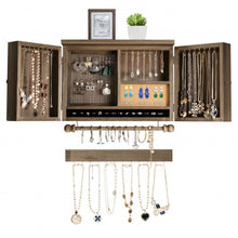 Load image into Gallery viewer, Vintage Wood Wall Mounted Jewelry Organizer Barndoor Decor Jewelry Holder Box