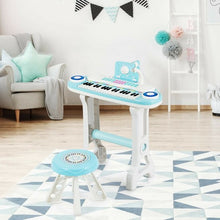 Load image into Gallery viewer, 37-key Kids Electronic Piano Keyboard Playset-Blue