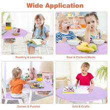 Load image into Gallery viewer, Wood Activity Kids Table and Chair Set with Center Mesh Storage for Snack Time and Homework-Purple