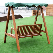 Load image into Gallery viewer, Outdoor 2 Person Larch Wooden Swing Loveseat