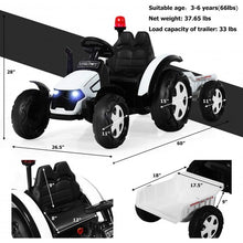 Load image into Gallery viewer, 2 in 1 Electric 12V Kids Ride on Car Tractor w/Remote Control LED Light Horn-WH