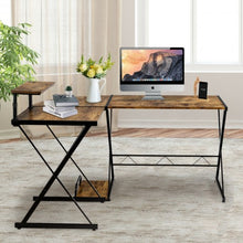 Load image into Gallery viewer, L-Shaped Desk Reversible Corner Computer Desk with Movable Shelf & CPU Stand-RB