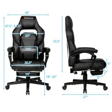 Load image into Gallery viewer, Massage Gaming Chair with Footrest and Lumbar Support-Black
