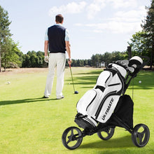 Load image into Gallery viewer, Folding 3 Wheels Golf Push Cart with Bag Scoreboard Adjustable Handle -Gray